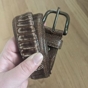Ostrich leather belt